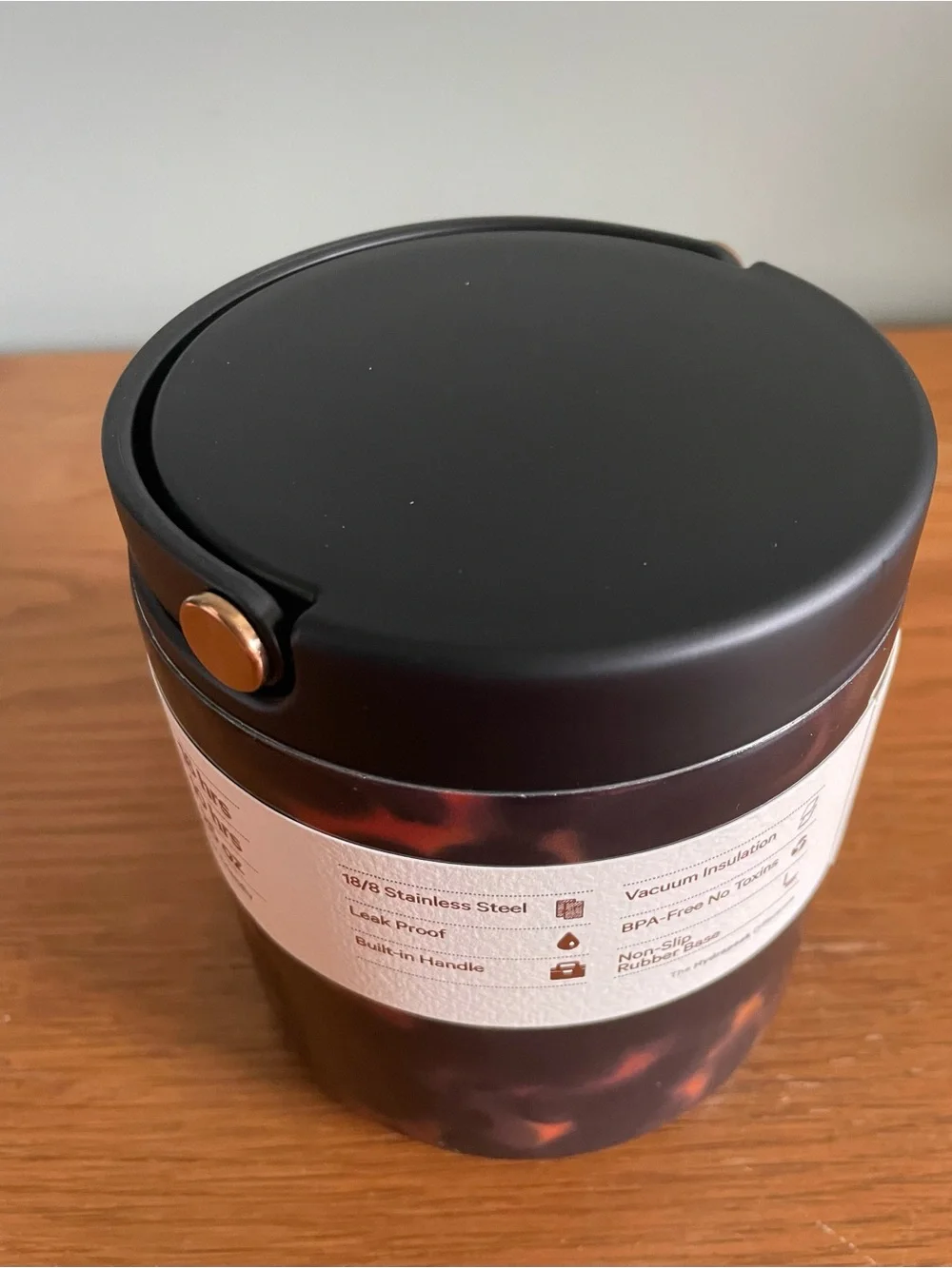 NEW Hydrapeak Food Jar 25oz Stainless Steel Insulated Leak Proof Black Graphic*